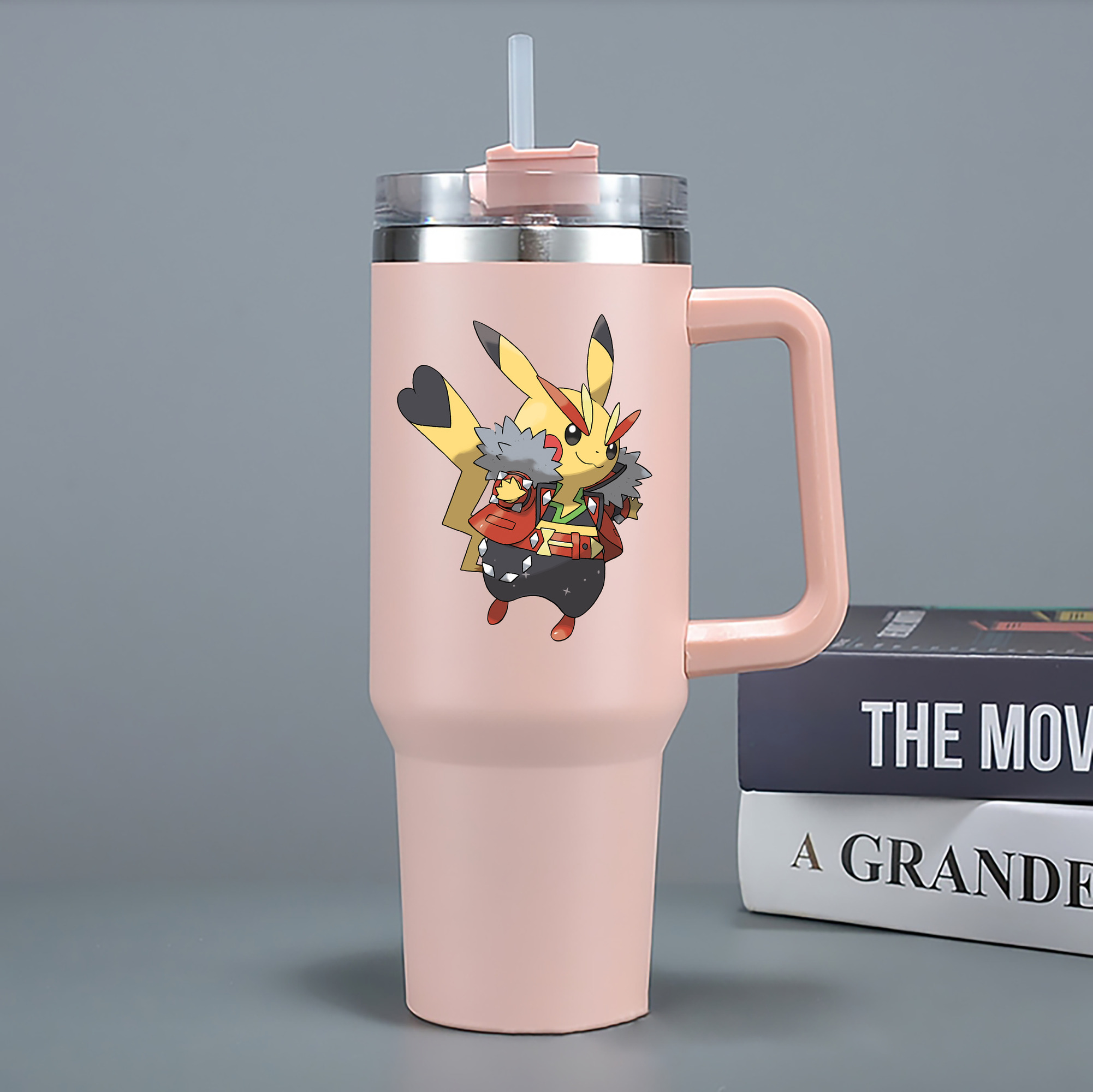 （画像用） ポケットモンスター Pokémon 1200mL車用タンブラー - クリスタルステッカー（プラスチックストロー付き）
